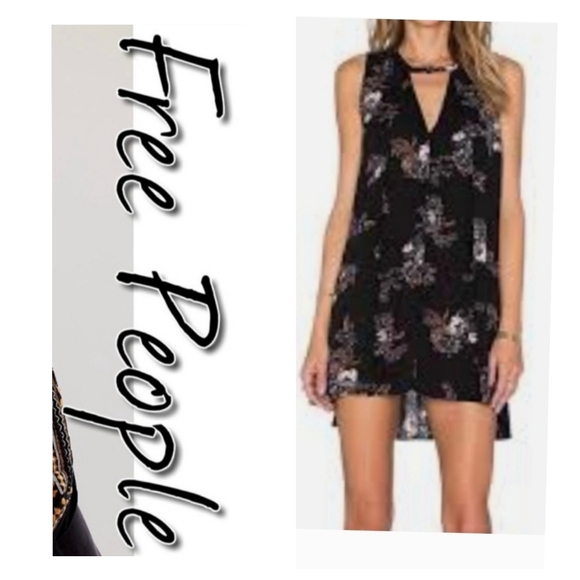 Free People Floral Keyhole Swing Mini Dress - Picture 2 of 10